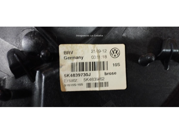 ELEVALUNAS PUERTA LAT TRA DER VW GOLF VI (5K1) |Desguaces La Cabaña