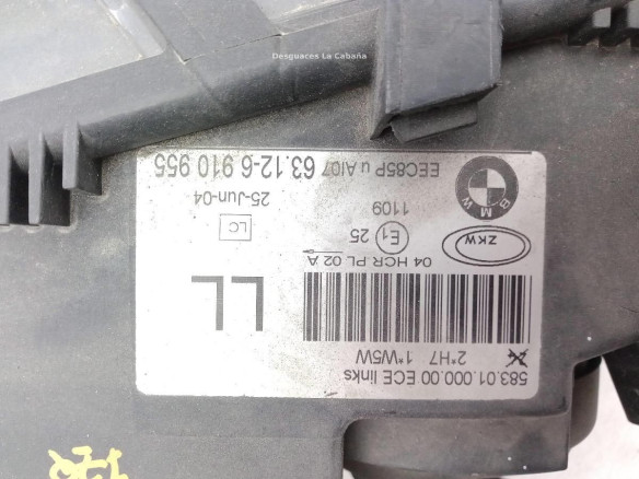 63126910955 FARO IZQUIERDO BMW 3 (E46) |Desguaces La Cabaña