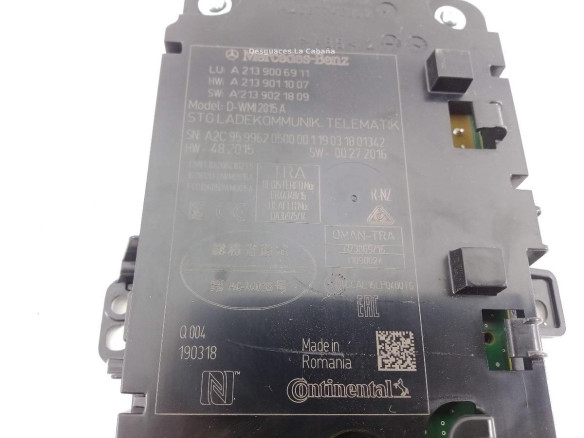 A2139006911 LECTOR LLAVE MERCEDES BENZ CLASE E (W213) |Desguaces La Cabaña