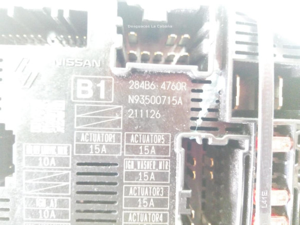  284B64760R CAJA FUSIBLES EXTERIOR (BSM) NISSAN TOWNSTAR Furgoneta/monovolumen (XFK) |Desguaces La Cabaña