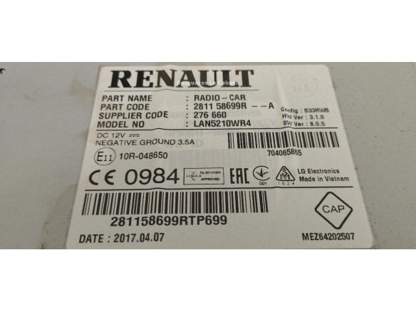 281157941R PANTALLA MULTIMEDIA RENAULT CLIO IV (BH_) |Desguaces La Cabaña
