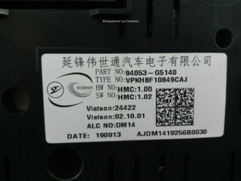 94053G5140 CUADRO INSTRUMENTOS KIA NIRO |Desguaces La Cabaña