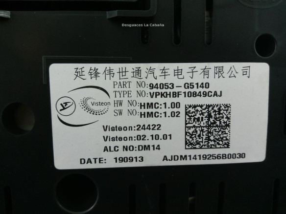 94053G5140 CUADRO INSTRUMENTOS KIA NIRO |Desguaces La Cabaña