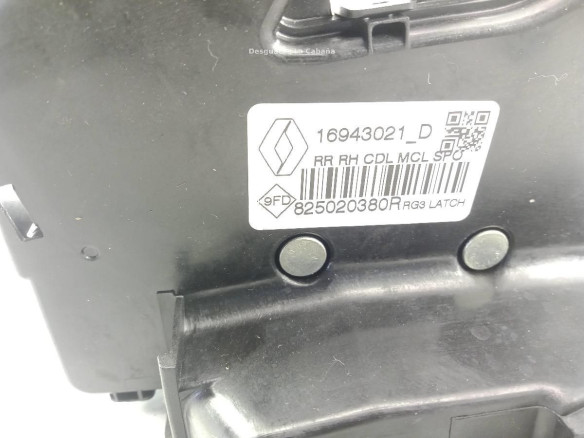 825020380R CERRADURA PUERTA LAT TRA DER RENAULT MEGANE IV (B9A/M_) |Desguaces La Cabaña