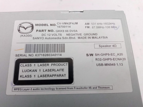 CVVM42F4JM PANTALLA MULTIMEDIA MAZDA 6 Ranchera familiar (GJ, GL) |Desguaces La Cabaña