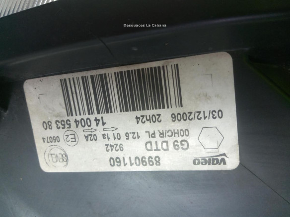 1400455380 FARO DERECHO PEUGEOT EXPERT Furgón (VF3A_, VF3U_, VF3X_) |Desguaces La Cabaña