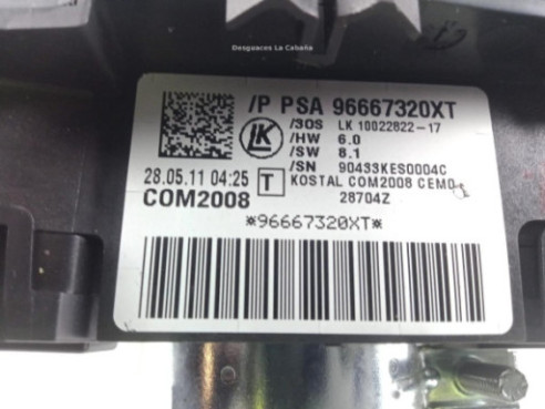 96667320XT MANDO COMPLETO PEUGEOT 5008 |Desguaces La Cabaña