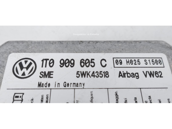 1T0909605C CENTRALITA AIRBAG VW TOURAN (1T1, 1T2) |Desguaces La Cabaña