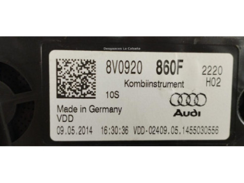 8V0920860F CUADRO INSTRUMENTOS AUDI A3 (8V1, 8VK) |Desguaces La Cabaña