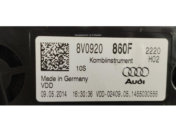 8V0920860F CUADRO INSTRUMENTOS AUDI A3 (8V1, 8VK) |Desguaces La Cabaña