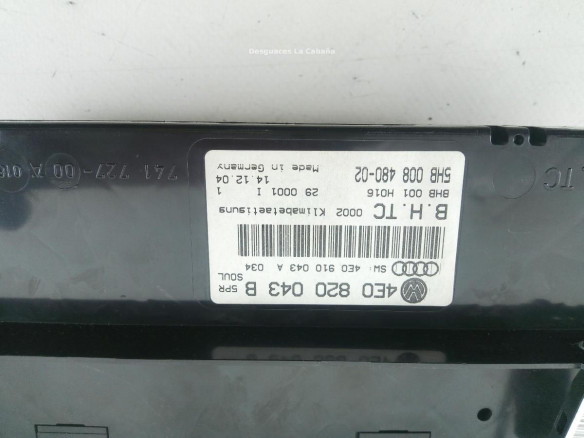 4E0820043B MANDO CLIMA AUDI A8 (4E2, 4E8) |Desguaces La Cabaña