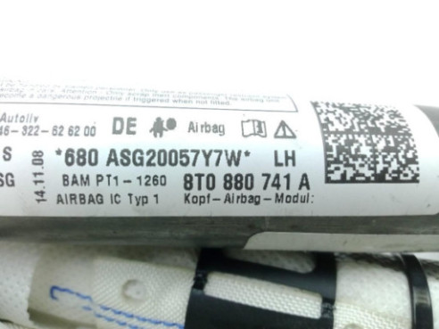 8T0880741A AIRBAG CORTINA IZQ AUDI A5 (8T3) |Desguaces La Cabaña