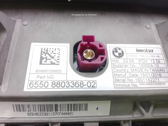 65508803368 PANTALLA MULTIMEDIA BMW 2 Gran Tourer (F46)|Desguaces La Cabaña