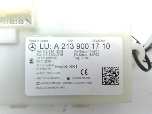 A2139001710 MODULO ELECTRONICO 12 MERCEDES BENZ CLASE E (W213)|Desguaces La Cabaña