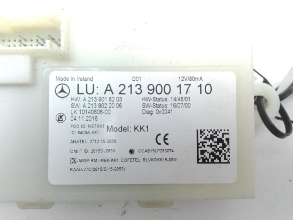 A2139001710 MODULO ELECTRONICO 12 MERCEDES BENZ CLASE E (W213)|Desguaces La Cabaña