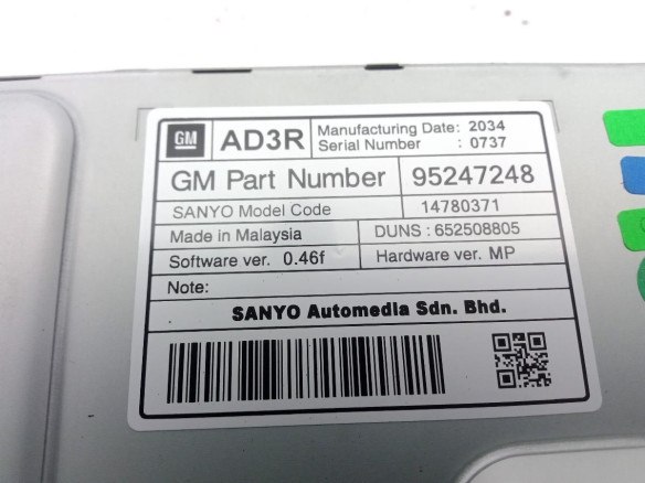 95247248 DISPLAY OPEL ASTRA J (P10)|Desguaces La Cabaña