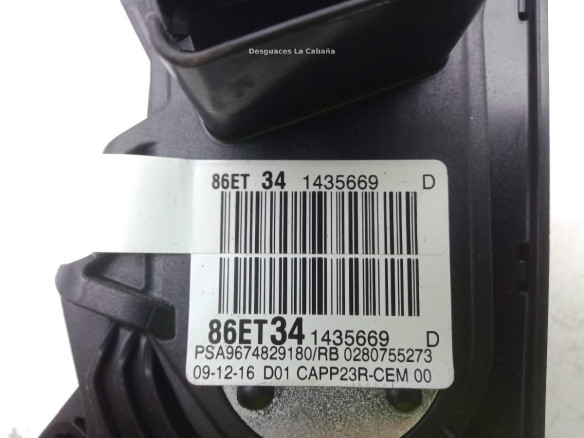 9674829180 POTENCIOMETRO ACELERADOR PEUGEOT 5008 II|Desguaces La Cabaña
