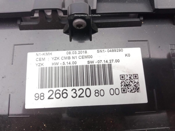 9826632080 CUADRO INSTRUMENTOS CITROEN JUMPY Caja/Chasis|Desguaces La Cabaña