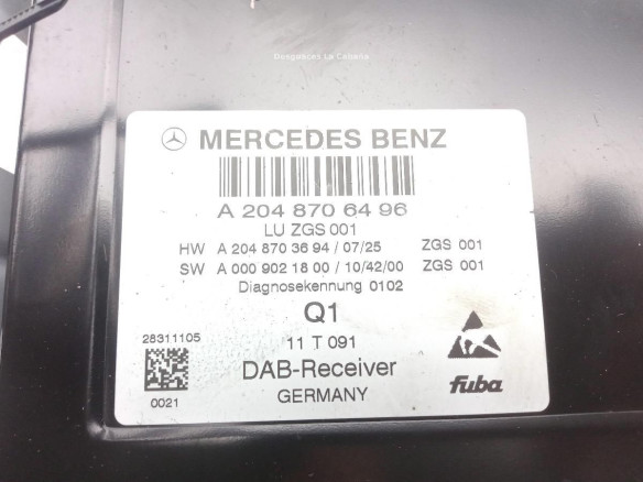 A2048706496 MODULO ELECTRONICO 6 MERCEDES BENZ CLASE E (W212)|Desguaces La Cabaña