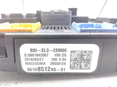 9819851280 CAJA FUSIBLES INTERIOR (BSI) CITROEN JUMPY Caja/Chasis|Desguaces La Cabaña