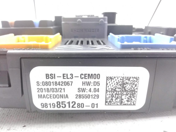 9819851280 CAJA FUSIBLES INTERIOR (BSI) CITROEN JUMPY Caja/Chasis|Desguaces La Cabaña