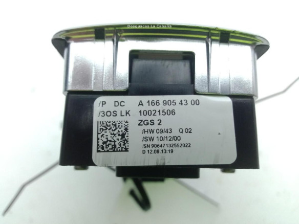 A1669054300 MANDO ELEVALUNAS PUERTA LAT DEL IZQ MERCEDES BENZ CLASE A (W176)|Desguaces La Cabaña
