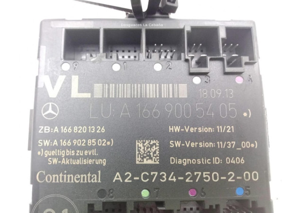 A1669005405 CENTRALITA PUERTA MERCEDES BENZ CLASE A (W176)|Desguaces La Cabaña