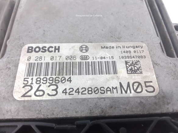 51899604 CENTRALITA MOTOR FIAT DOBLO Caja/Chasis (263_)|Desguaces La Cabaña