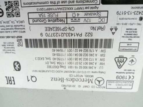 A2469009219 MODULO RADIO MERCEDES BENZ CLASE B (W246, W242)|Desguaces La Cabaña