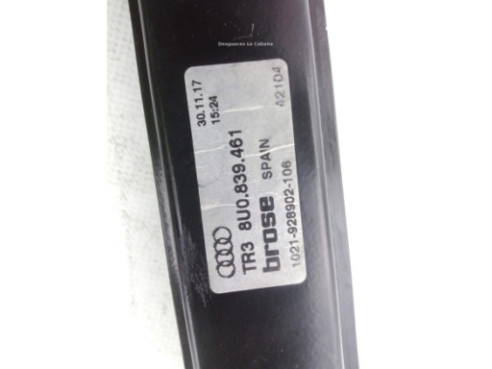 8U0839461  ELEVALUNAS PUERTA LAT TRA IZQ AUDI Q3 (8UB, 8UG)|Desguaces La Cabaña
