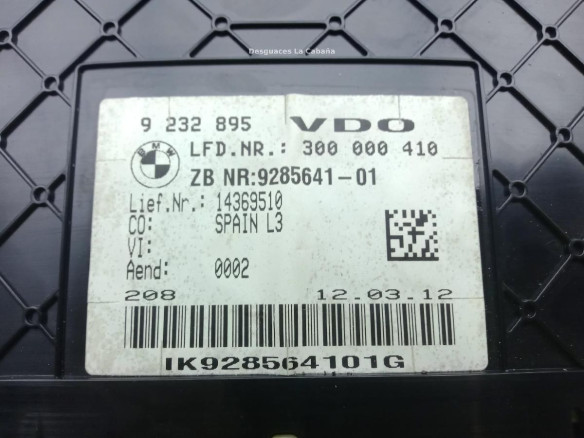 9232895 CUADRO INSTRUMENTOS BMW 3 (F30, F80)|Desguaces La Cabaña