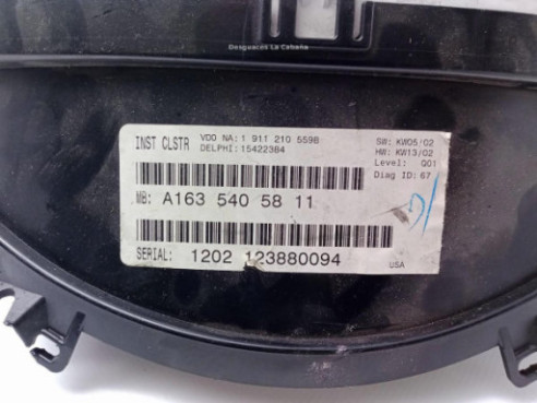 A1635407611,15443886, CUADRO INSTRUMENTOS MERCEDES BENZ CLASE M (W163)|Desguaces La Cabaña