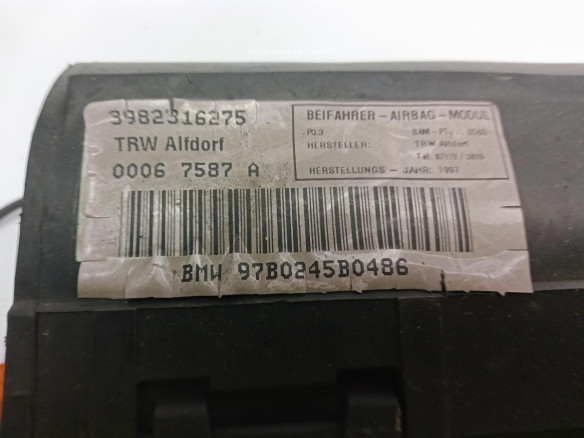 3982316275 AIRBAG DER BMW 5 (E39)|Desguaces La Cabaña