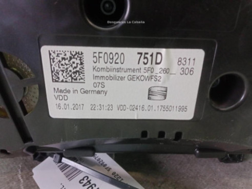 5F0920751D CUADRO INSTRUMENTOS SEAT LEON ST (5F8)|Desguaces La Cabaña
