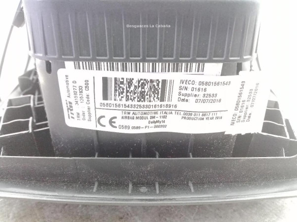 05801561543 AIRBAG IZQ IVECO DAILY VI Caja/Chasis|Desguaces La Cabaña