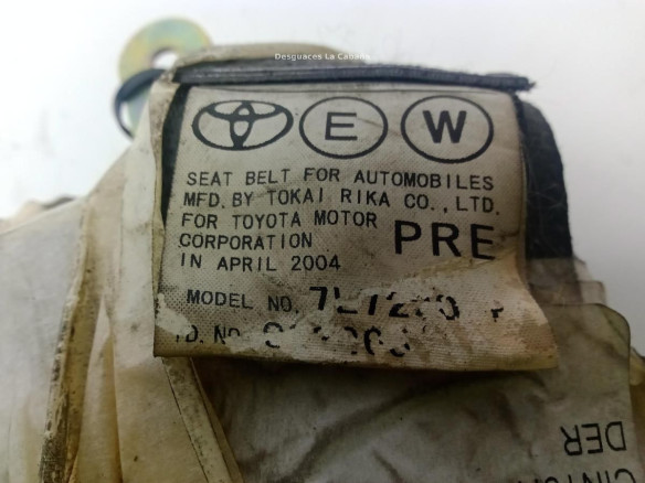 CINTURON DEL DER TOYOTA PRIUS Fastback (_W2_)|Desguaces La Cabaña
