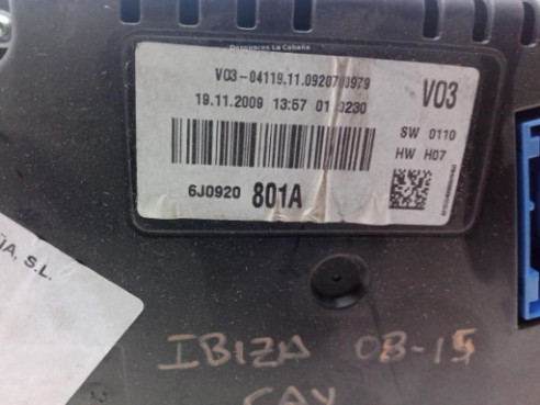 6J0920801A, CUADRO INSTRUMENTOS SEAT IBIZA IV (6J5, 6P1)|Desguaces La Cabaña