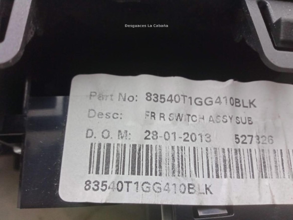 83540T1GG410BLK MANDO ELEVALUNAS PUERTA LAT DEL DER HONDA CR-V IV (RM_)|Desguaces La Cabaña