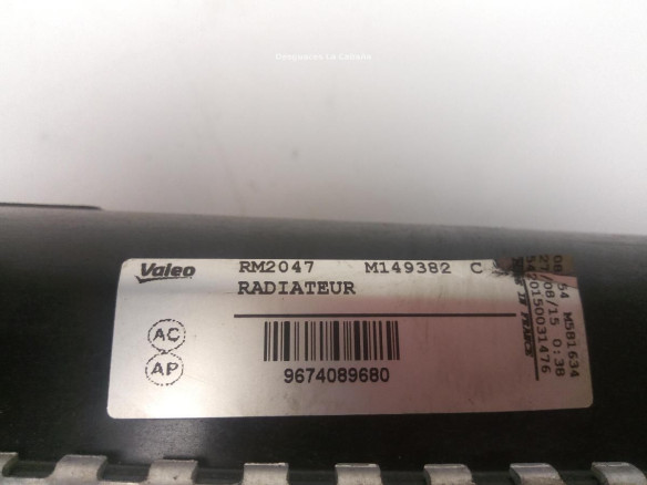9674089680 RADIADOR AGUA CITROEN BERLINGO (B9)|Desguaces La Cabaña