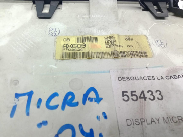 AX609, DISPLAY NISSAN MICRA III (K12)|Desguaces La Cabaña