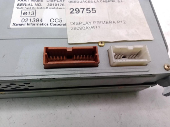 28090AV617, DISPLAY NISSAN PRIMERA Hatchback (P12)|Desguaces La Cabaña