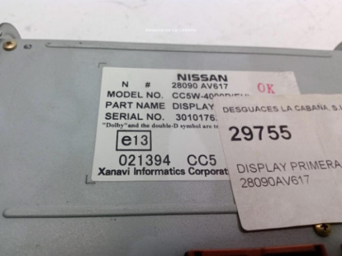 28090AV617, DISPLAY NISSAN PRIMERA Hatchback (P12)|Desguaces La Cabaña