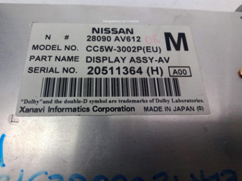 28090AV612M, DISPLAY NISSAN PRIMERA Hatchback (P12)|Desguaces La Cabaña