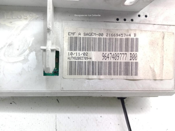 9647409777, DISPLAY PEUGEOT 206 Fastback (2A/C)|Desguaces La Cabaña