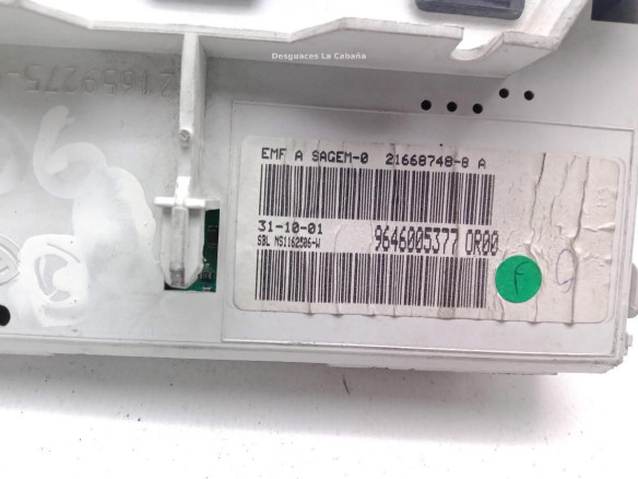 9646005377,0R00, DISPLAY PEUGEOT 206 Fastback (2A/C)|Desguaces La Cabaña