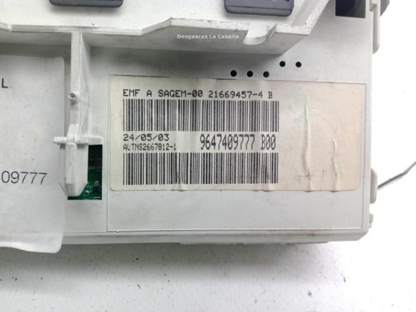 9647409777, DISPLAY PEUGEOT 206 Fastback (2A/C)|Desguaces La Cabaña