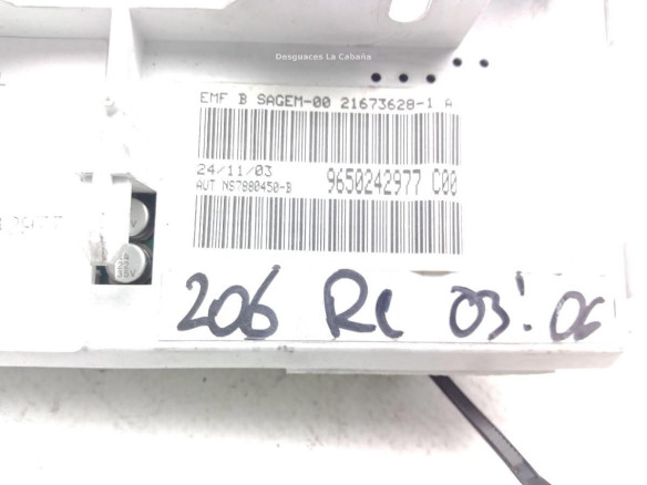9650242977, DISPLAY PEUGEOT 206 Fastback (2A/C)|Desguaces La Cabaña