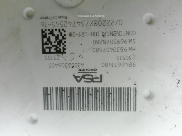 9846631480 CAJA FUSIBLES INTERIOR (BSI) OPEL ASTRA L|Desguaces La Cabaña