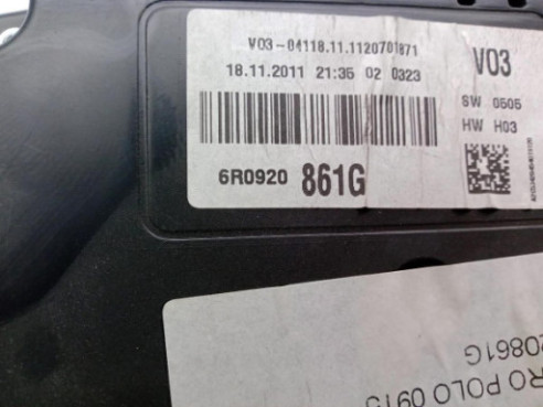 6R0920861G, CUADRO INSTRUMENTOS VW POLO (6R1, 6C1)|Desguaces La Cabaña