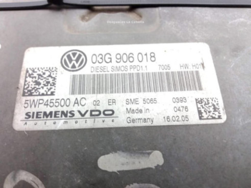 03G906018, 5WP45500AC CENTRALITA MOTOR VW PASSAT (3C2)|Desguaces La Cabaña